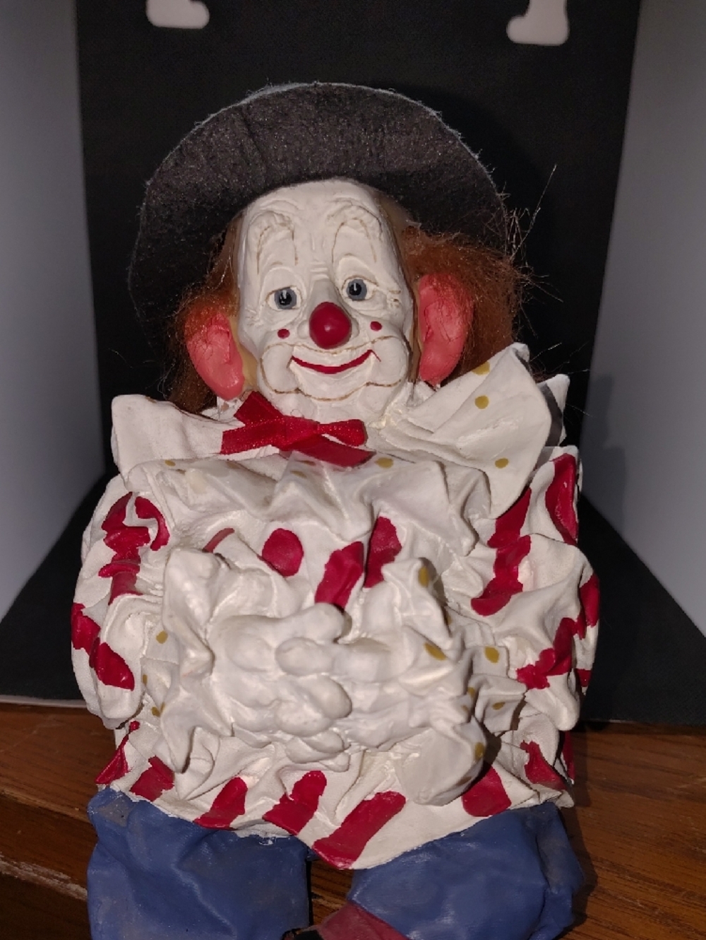 Vintage Cast Art Industries Clown Shelf Sitter Figurine Signed Kristin 94